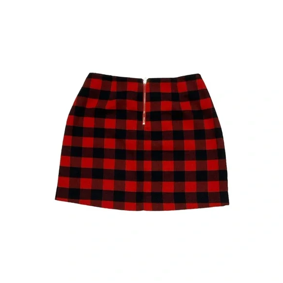 Old Navy Buffalo Plaid Mini Skirt Womens 2 Red Black Buffalo Check Casual A Line - Picture 3 of 10